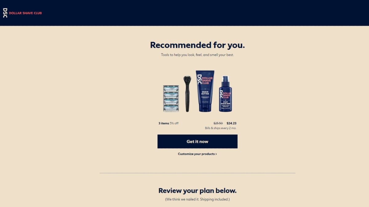 Subscription product type example